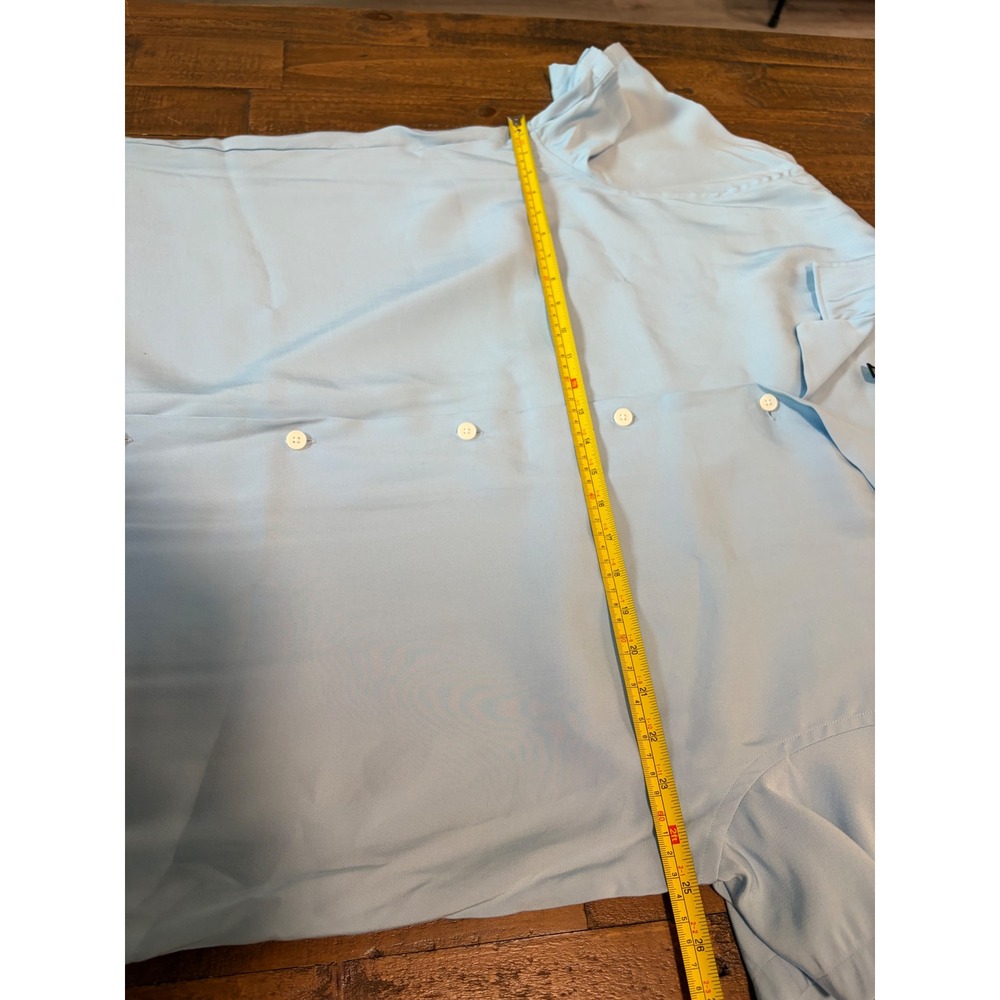 Cuts Clothing Mens XL Light Blue Short Sleeve Camp Collar Button Down Shirt - Picture 8 of 10